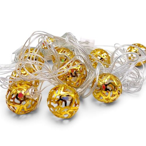 Гірлянда електрична Кулька Золото 10шт 3м LED кольорова (40618)